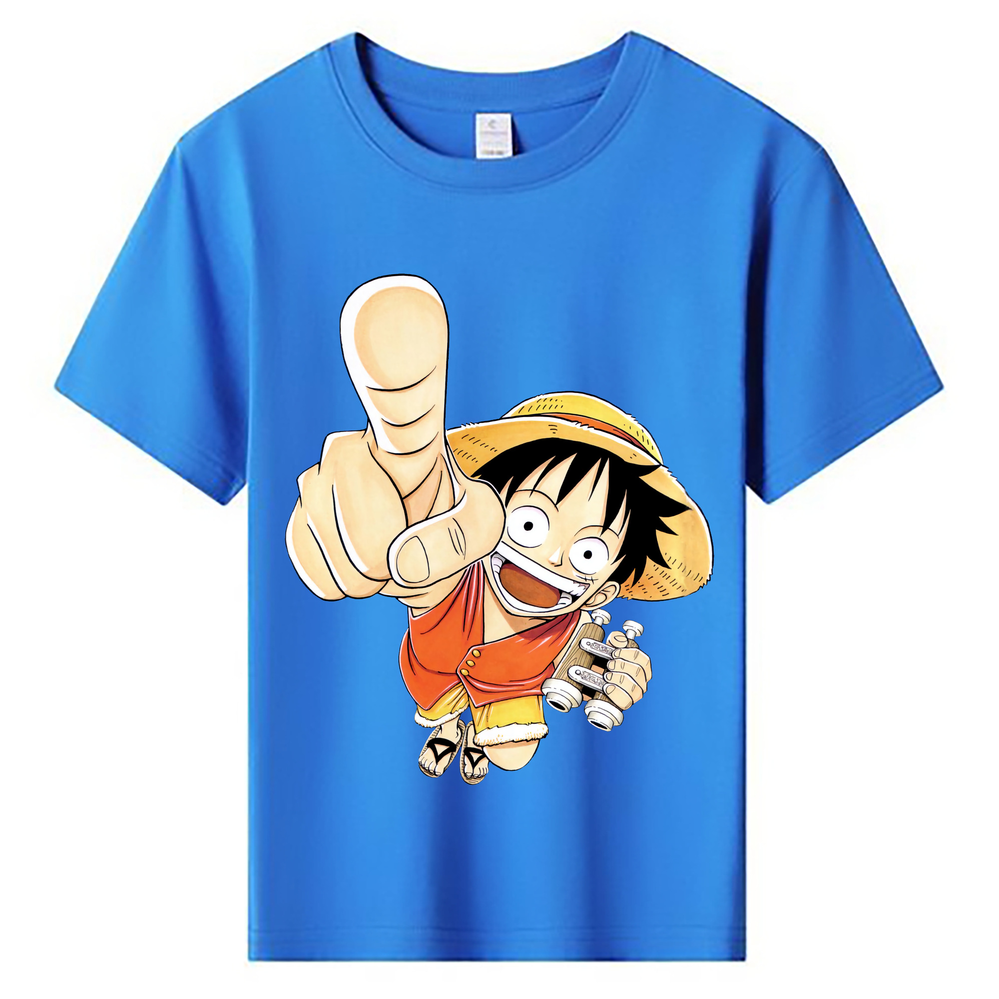 ワンピース モンキー・D・ルフィ ONE PIECE Monkey D. Luffy 綿100％キッズTシャツ（フロントプリント）